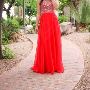 Elegant red prom dress. Blush prom by Alexia